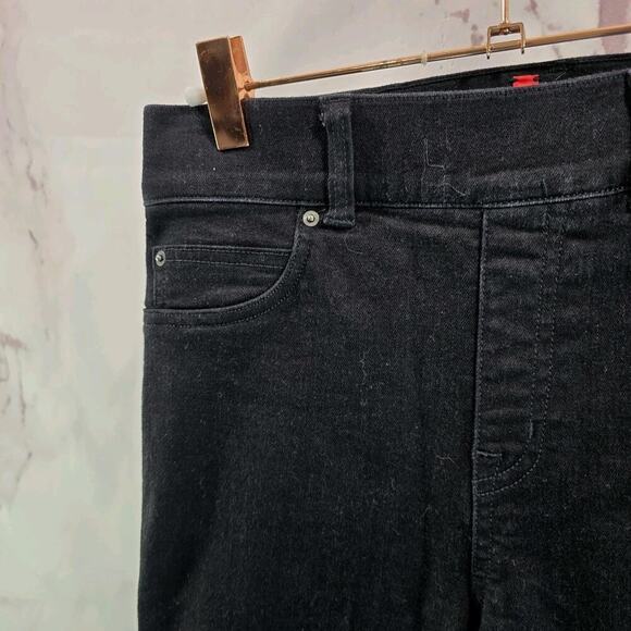 Spanx Jeans Womens Small Black Everywear Flare Denim Jean High Rise Wide 20326R - Picture 2 of 12